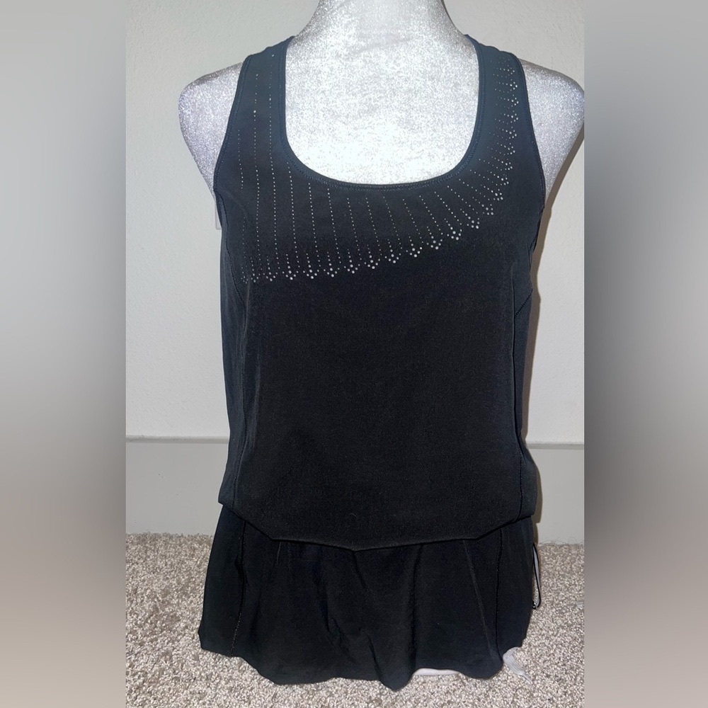 lululemon athletica Black Embellished laser cut tank